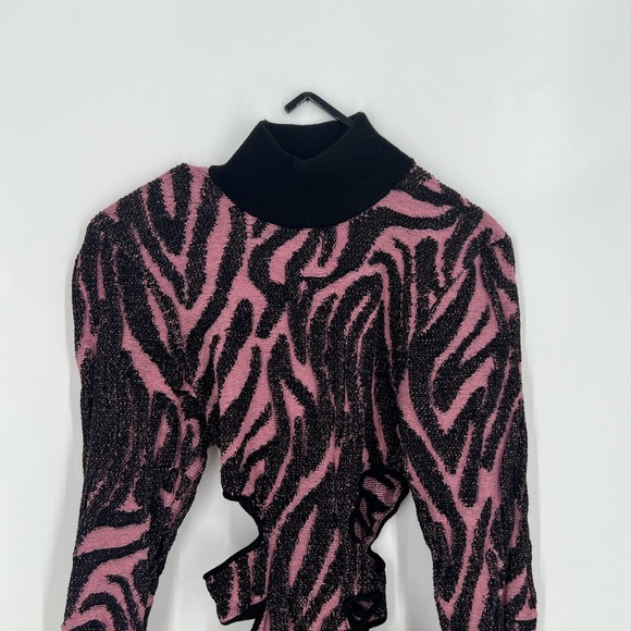 Dundas x Revolve Jett Jacquard Cut Out Mini Dress In Animal Jacquard - Picture 1 of 7